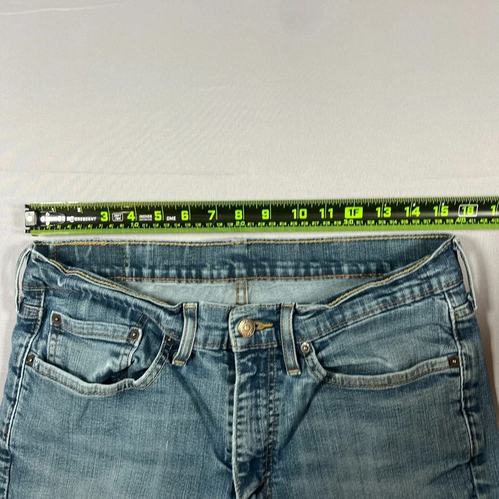 Levi's 514 Straight Fit Cropped Jeans Mens 34x29 Blue Denim Mid Rise Medium Wash
